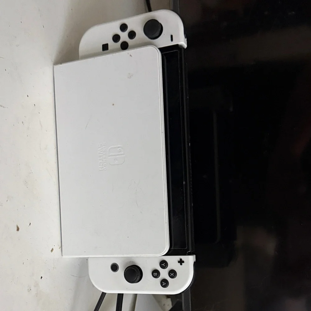Nintendo Switch OLED White Handheld Gaming Console with Dual Analog Controls